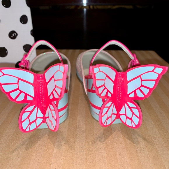 SOLD!! Sophia Webster Girls Mini Chiara Bellet Flats in Pink Glitter Sz 32 - Picture 6 of 11